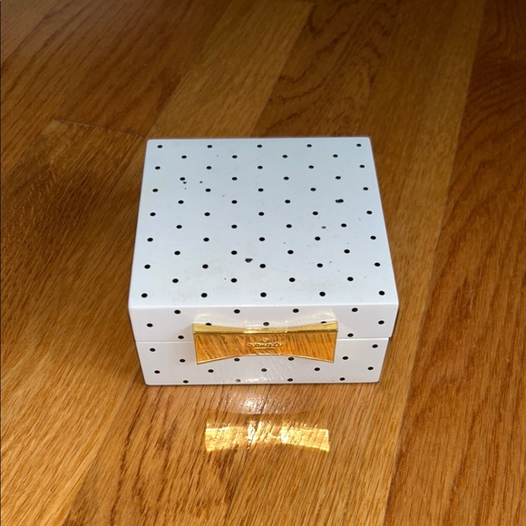 kate spade Jewelry - Kate Spade Polka Dot Jewelry Box with Gold Bow